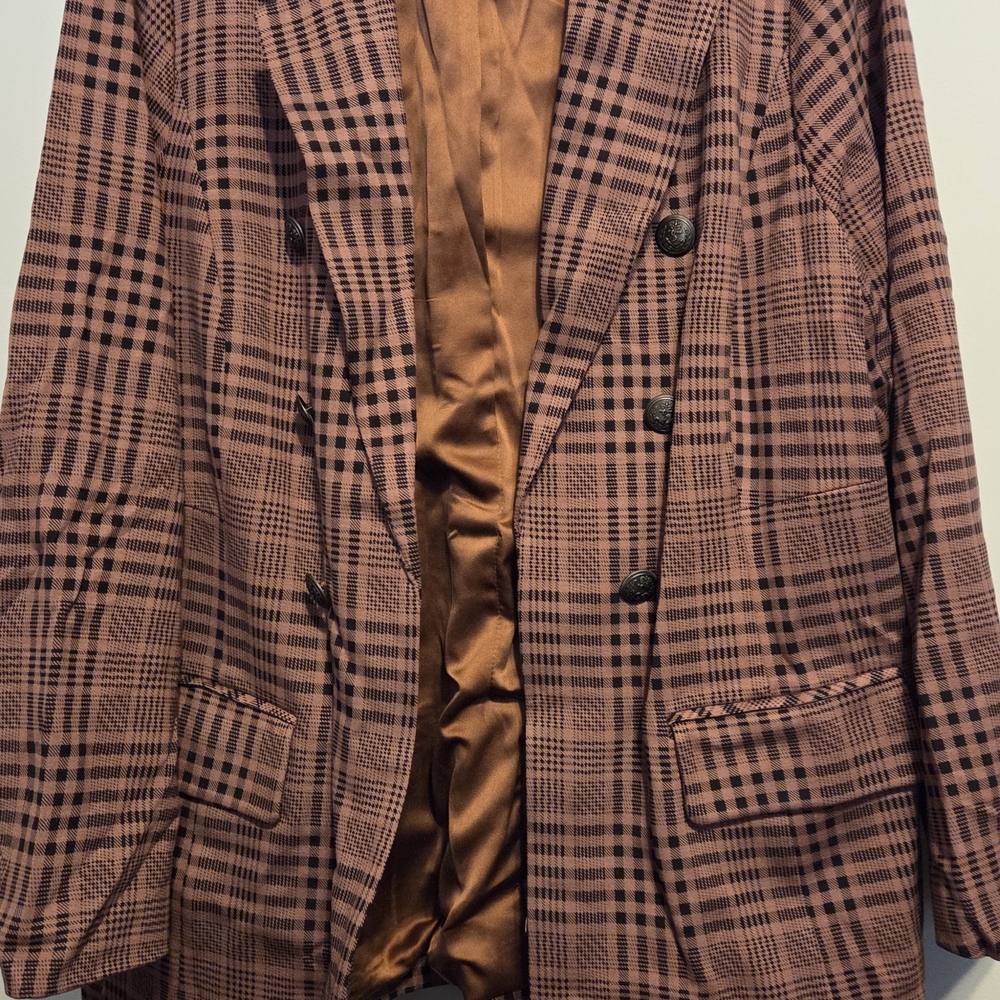Torrid Brown Plaid Blazer